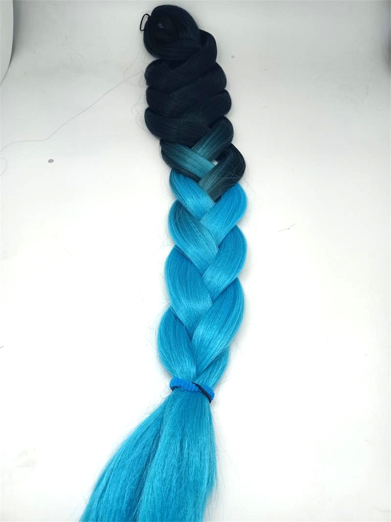 Trenzas africanas grandes pelucas trenzas de colores cuerdas de pelo trenzas de fibra química degradadas trenzas de reggae hip-hop trenzas trenzas de pelo "crossover" details Picture