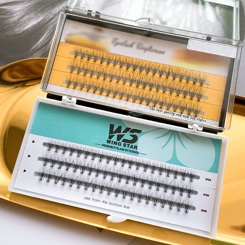 0.07/0.1粗朵毛嫁接睫毛10根单簇睫毛自然假睫同款稻草人