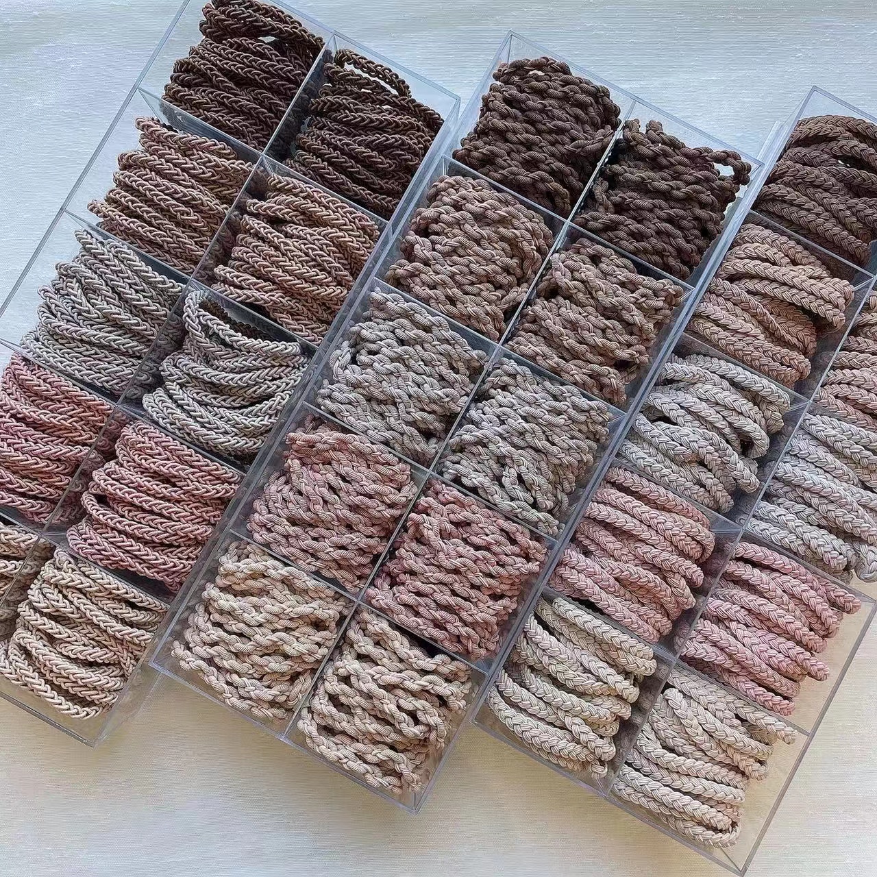 韩版进口燕麦色素圈麻花瓣可多用手串头扎双用多股