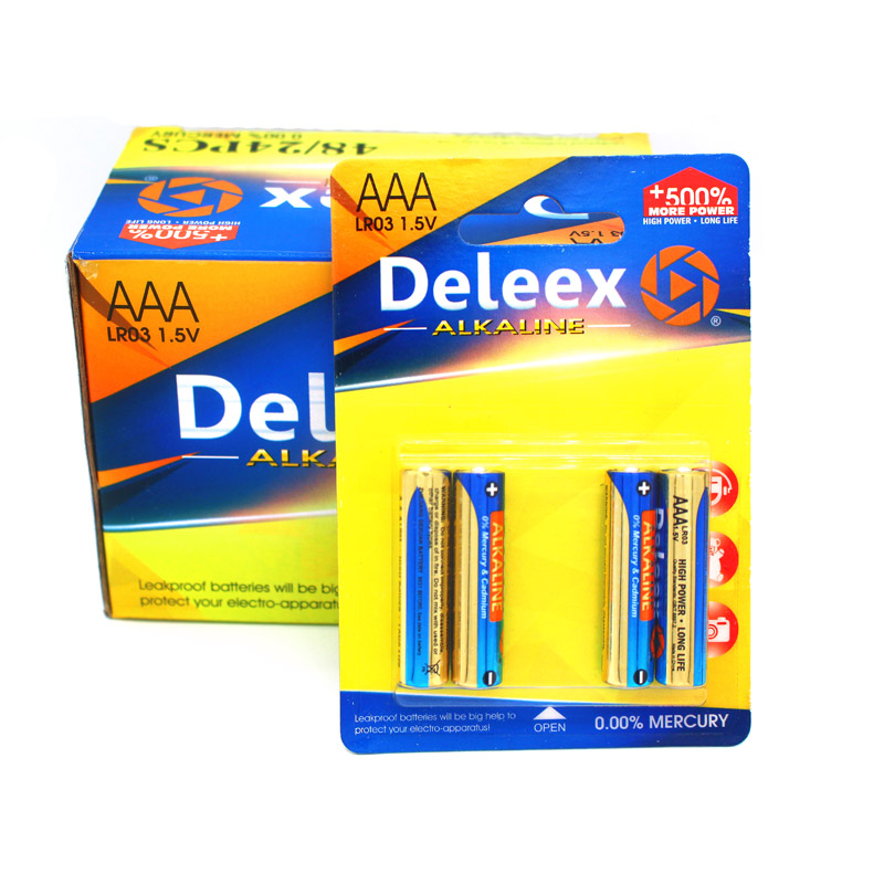 Deleex碱性电池LR03纸卡包装AAA电池7号电池battery锌锰干电池遥控器电池玩具电池高效电池环保电池详情图2