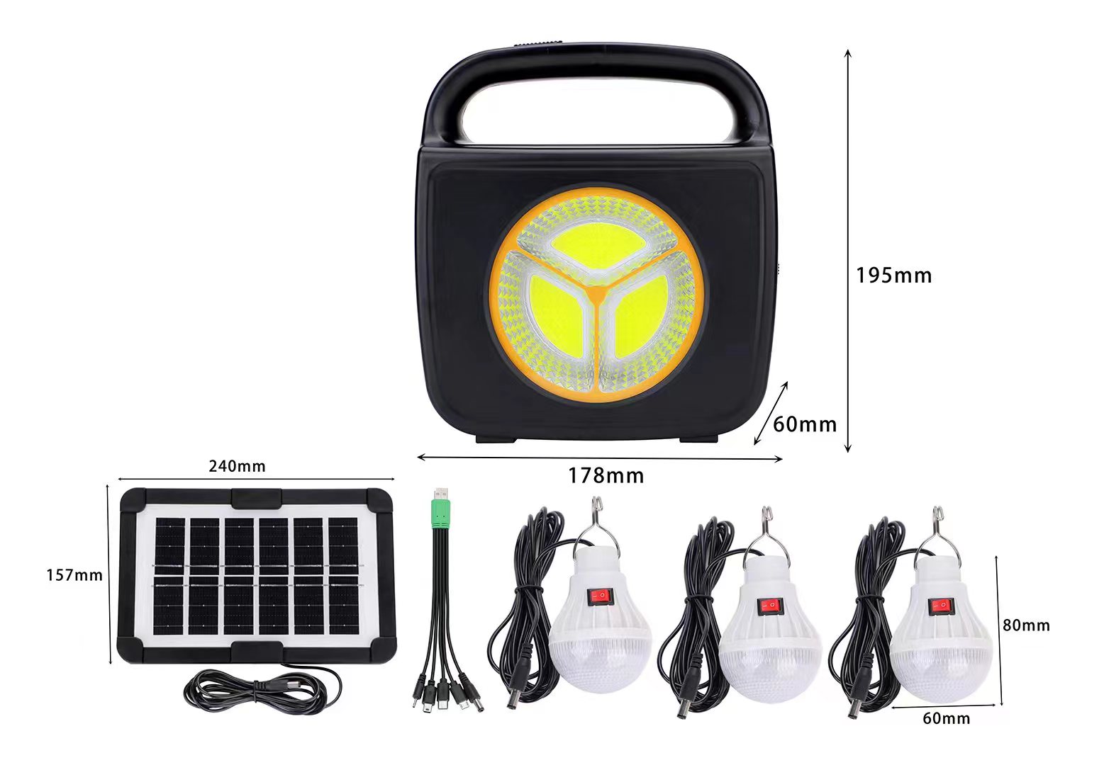 CC022 Solar small System Lamp, multi-functional outdoor portable lamp, household bulb lamp, villa and courtyard lighting lamp details Picture