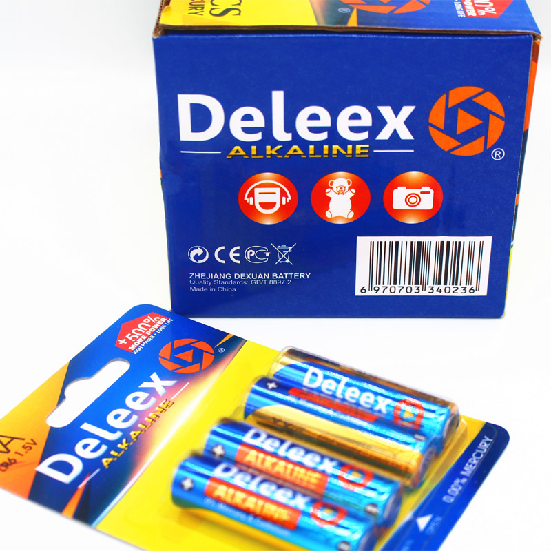 Deleex碱性电池LR06纸卡包装AA电池5号电池battery锌锰干电池遥控器电池玩具电池高效电池环保电池详情图2