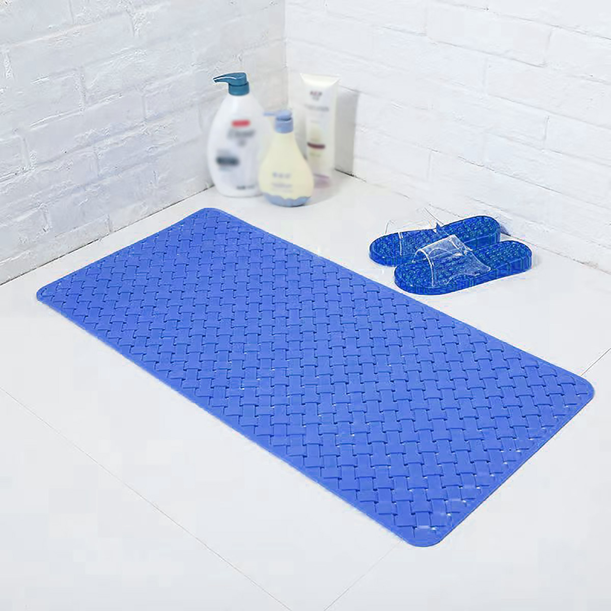 长方实色编织垫浴室垫防滑垫淋浴洗澡垫卫生间厕所防水垫家用地垫