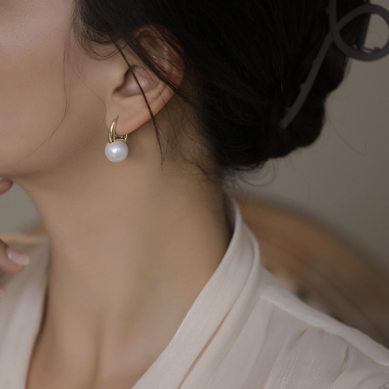 韩式复古大气赫本系列珍珠耳扣气质金属轻奢高级感耳环缘分季节图