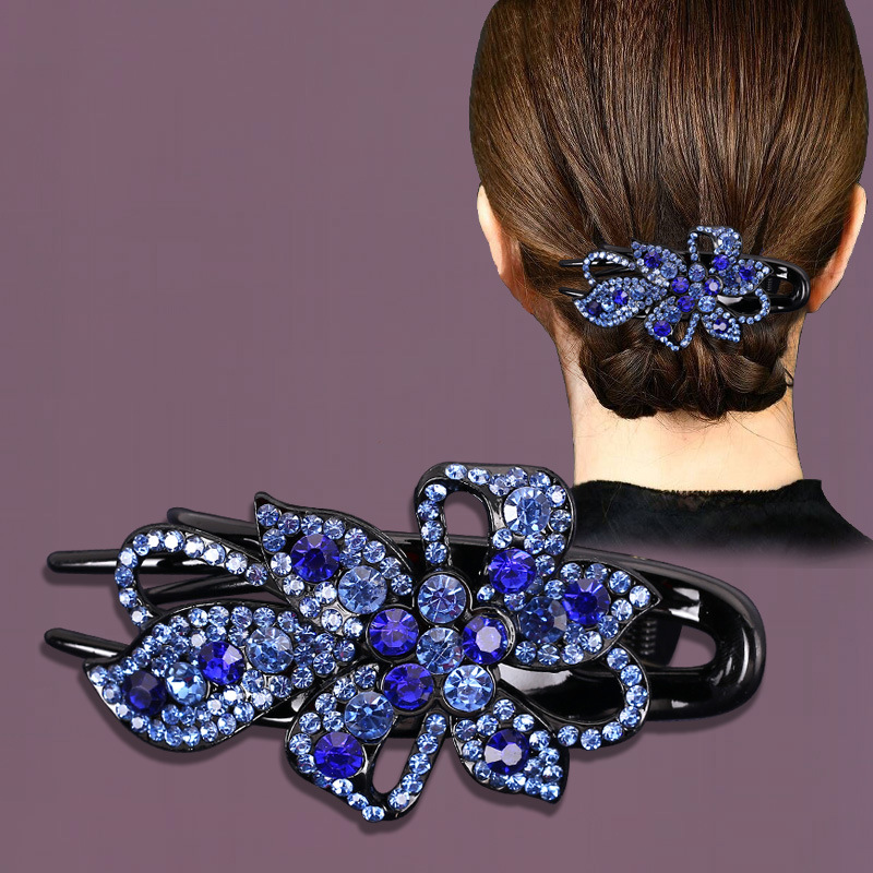 Kaka Korean grab hair clips, large duckbill clips at the back of women's heads, retro mom's updo hair, rhindiamond headwear, wholesale hair accessories Specification image