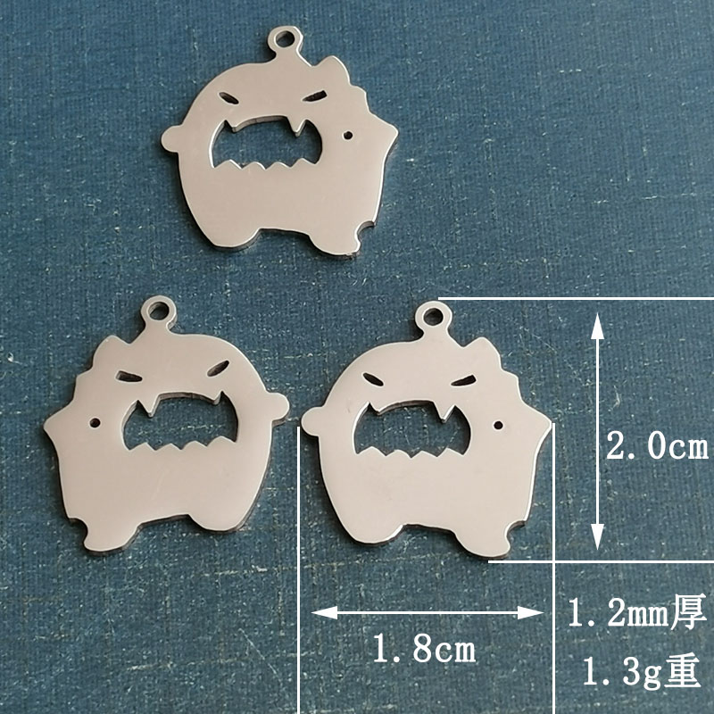Sweet and cool, cute bubble monster couple necklace, trendy man's personality, versatile and niche design, best friend's cute pendant for girls detail image 2