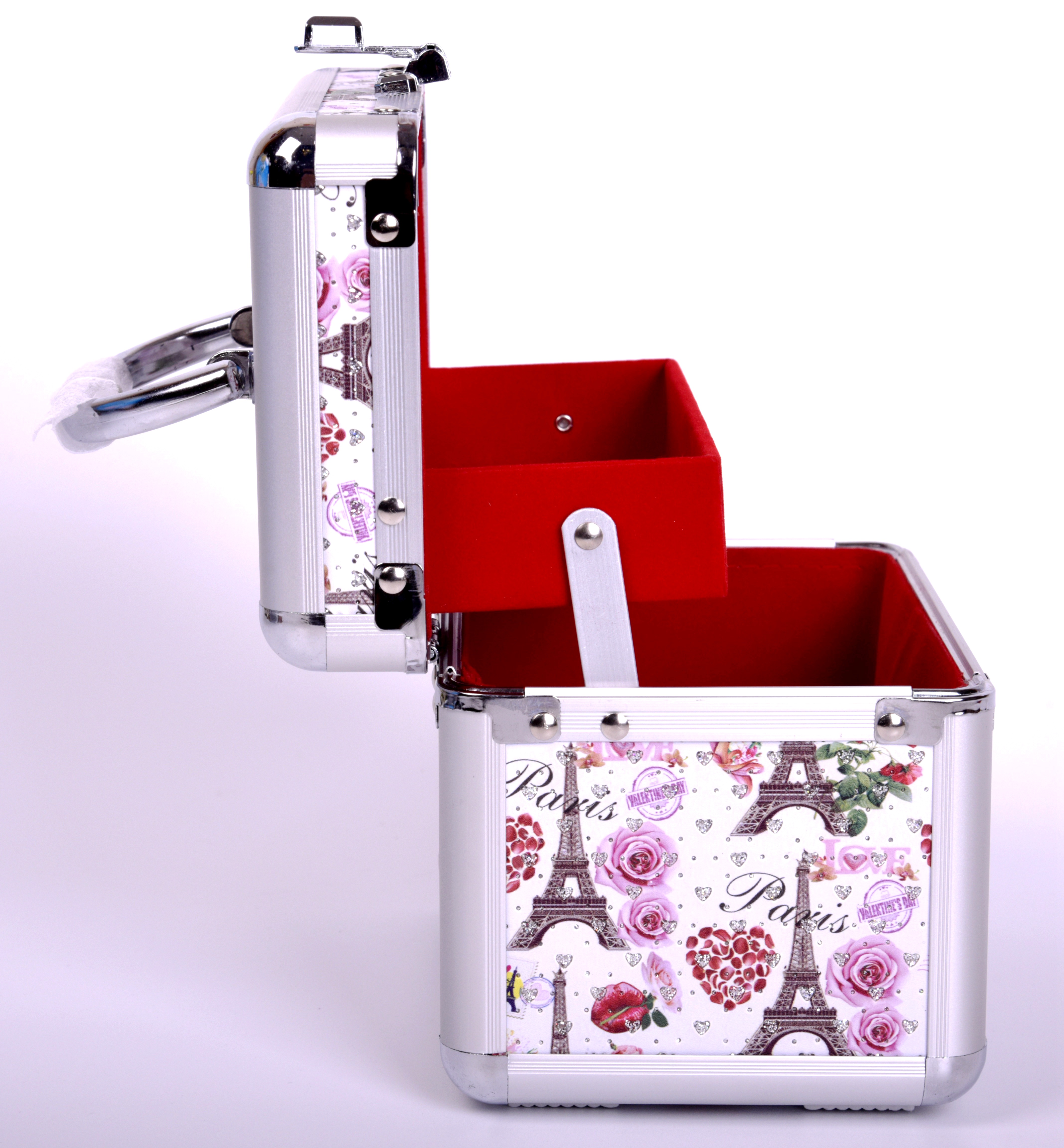 首饰盒/化妆箱/首饰箱/铝箱白底实物图