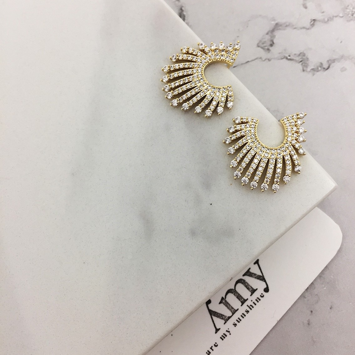 Korean-style fashionable and elegant, exquisite feather and wing micro-inlaid, light luxury and high-end craftsmanship earrings, stud earrings, and butterfly jewelry details Picture