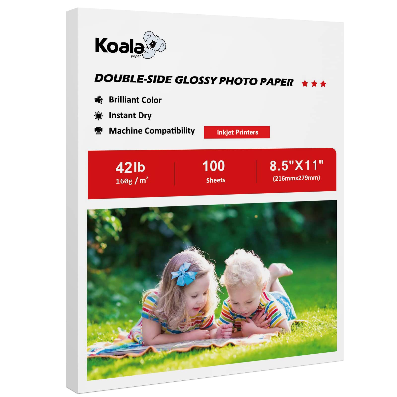8.5x11 glossy double-sided photo paper, 160g photo paper, 100 photo paper, photo paper, photo paper