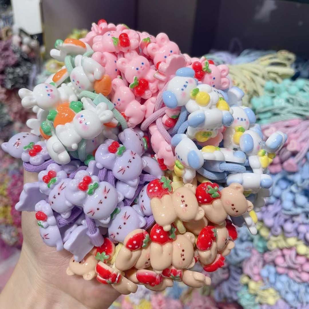 Korean-style cute cartoon children's small rubber band and leather case children's headwear detail image 2