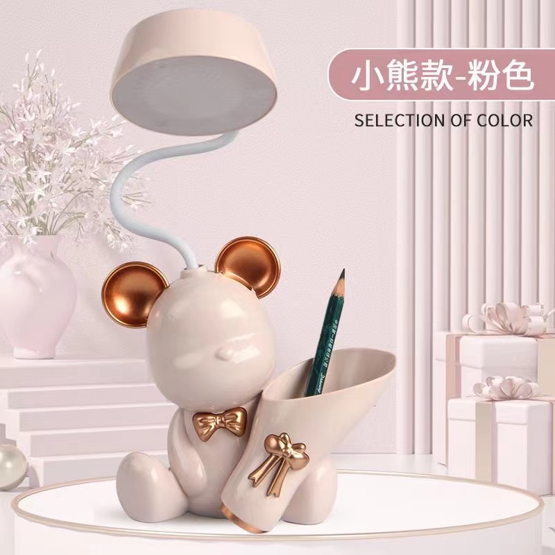 Dual-purpose LED cute student desk lamp, eye-protecting study, dormitory bedside reading and writing lamp, bedroom night light Item Picture