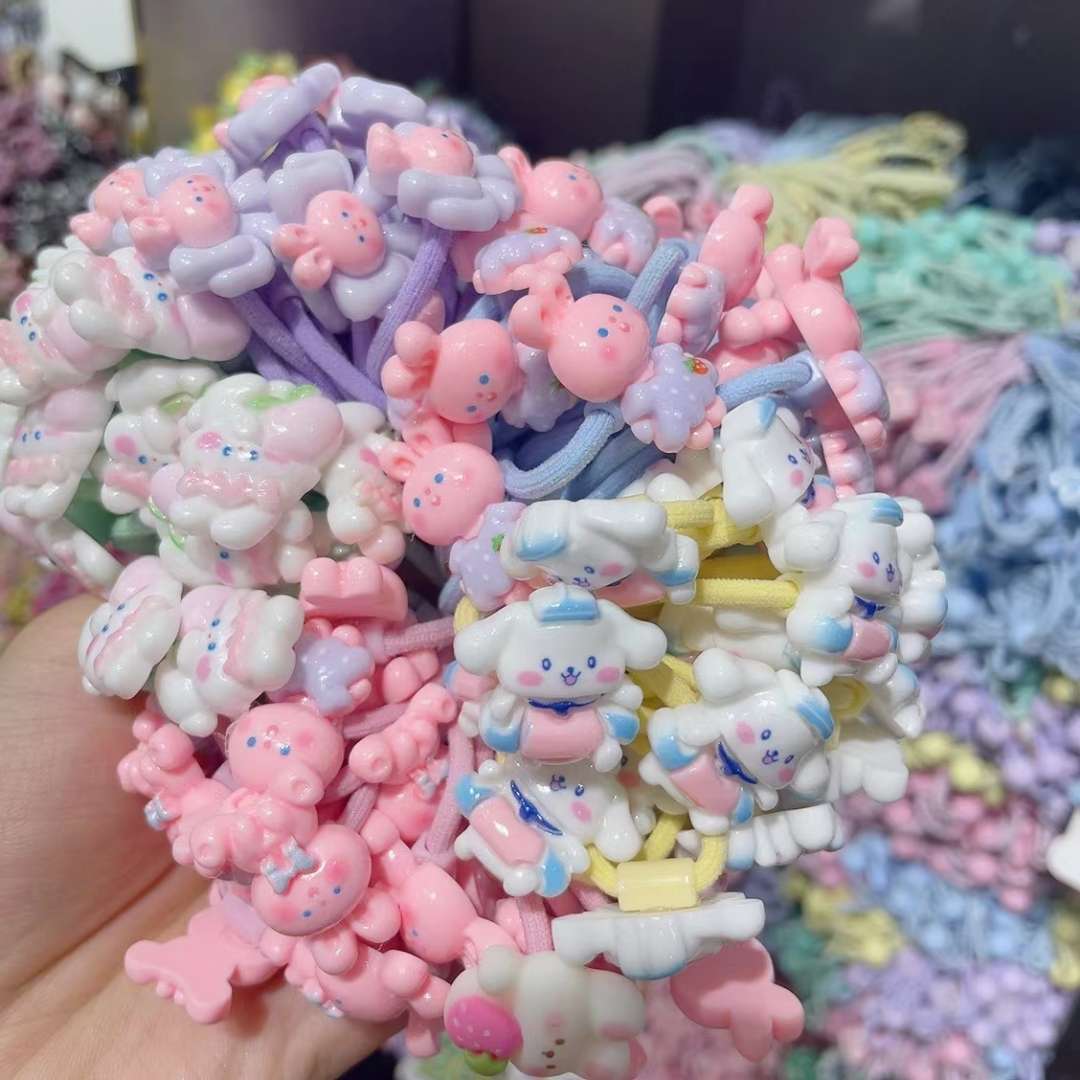 Korean-style cute cartoon children's small rubber band and leather case children's headwear detail image 6