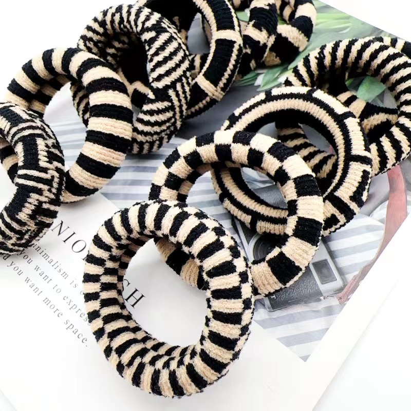 100 pieces of high-elasticity thickened bicolor jacquard rubber bands for stationery accessories details Picture