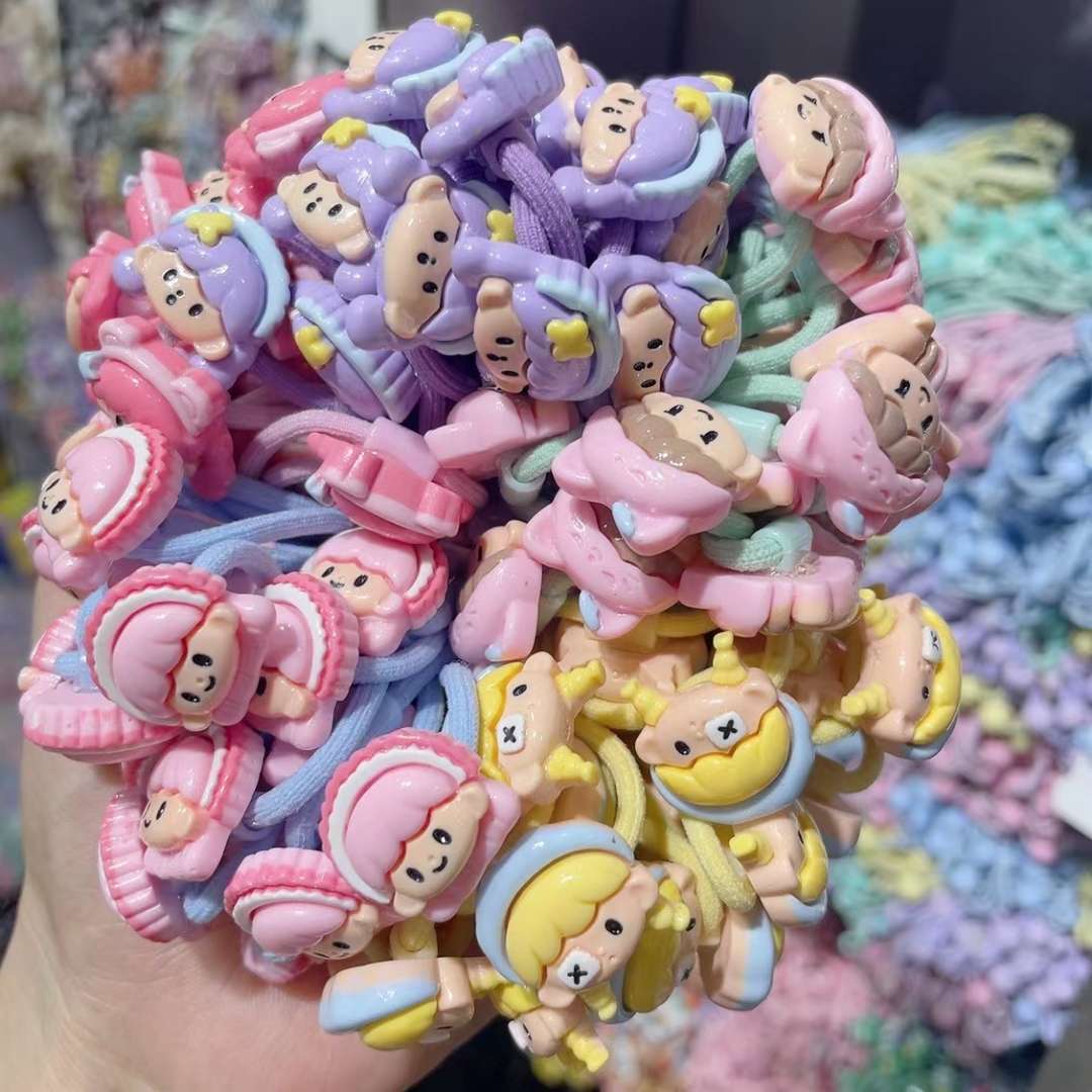 Korean-style cute cartoon children's small rubber band and leather case children's headwear detail image 5