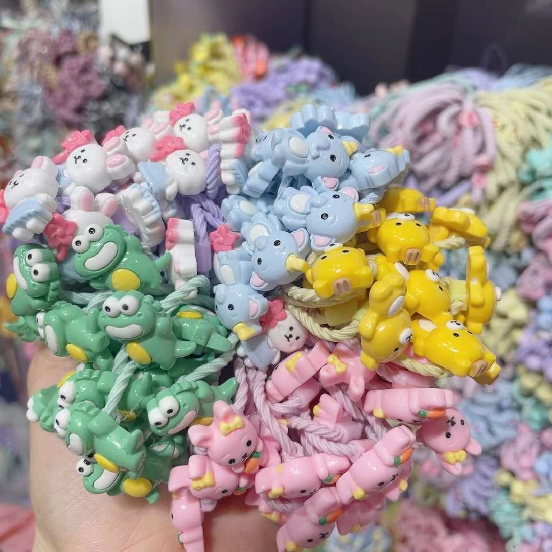 Korean-style cute cartoon children's small rubber band and leather case children's headwear detail image 3
