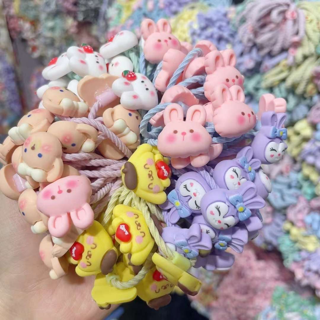 Korean-style cute cartoon children's small rubber band and leather case children's headwear detail image 9