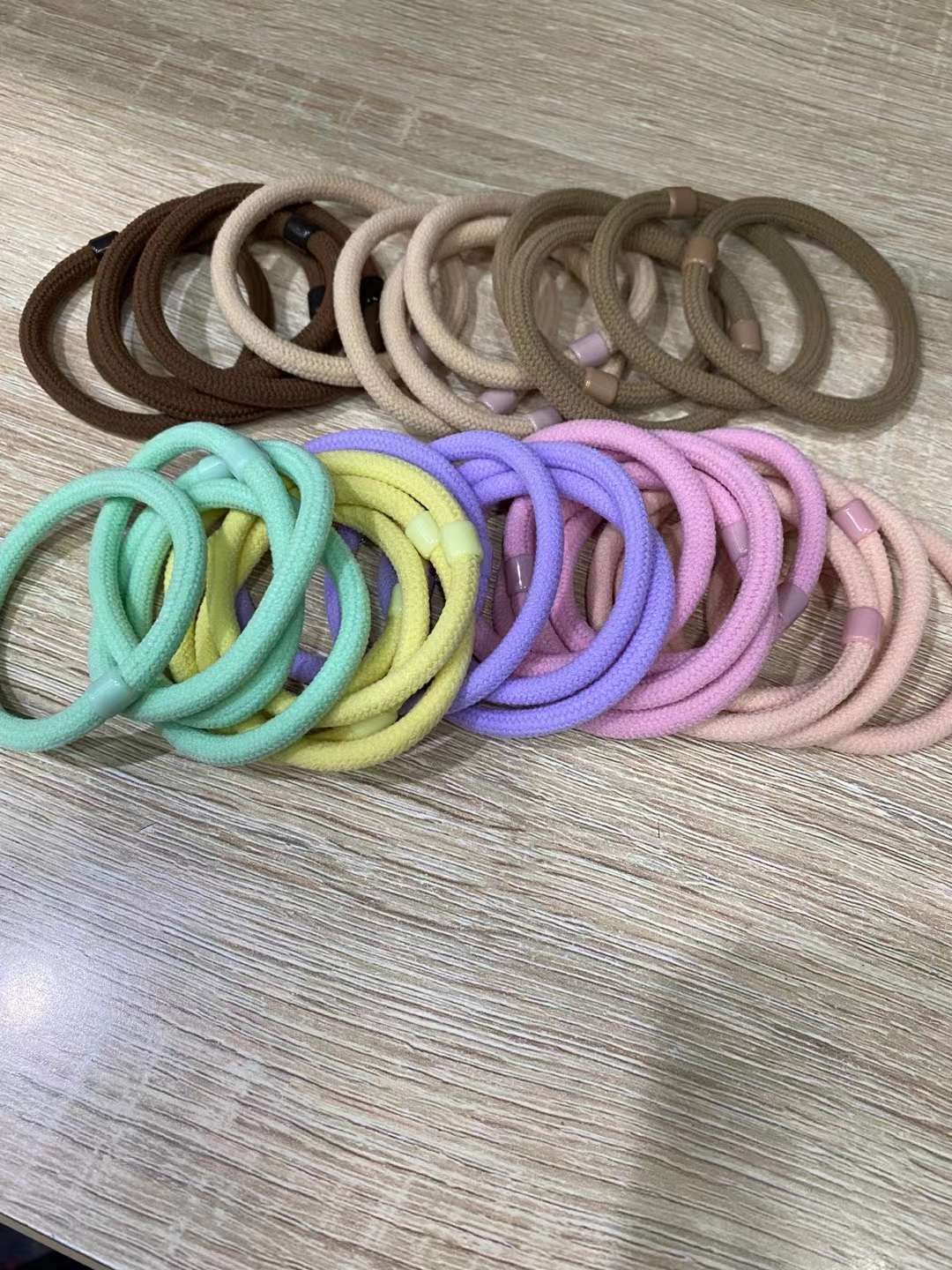 Korean style dark-colored nylon rubber band and leather band hair bands are popular detail image 4