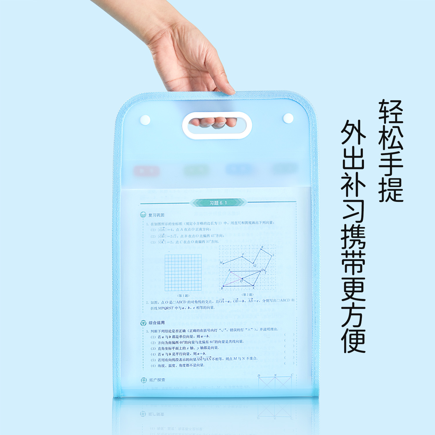 13-compartment organ bag, student organ folder, A4 file bag, test paper storage bag, multi-layer vertical hand-held bag Specification image