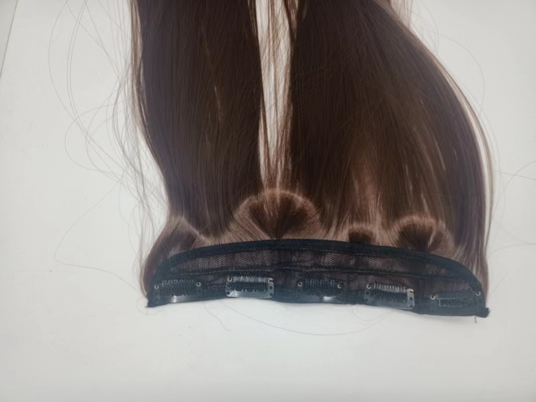 Venta caliente 5 tarjetas extensiones de cabello tipo one piece engrosamiento cabello recto cinco clips cortina de cabello peluca sin marcas extensiones de cabello tarjetas de cabello Specification image