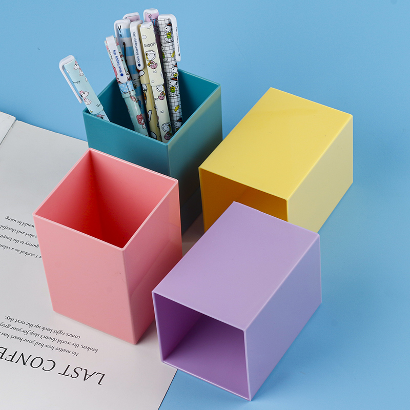 Desktop pen holder storage box, large capacity, creative, multi-functional desktop, makeup storage, student stationery, light set style details Picture
