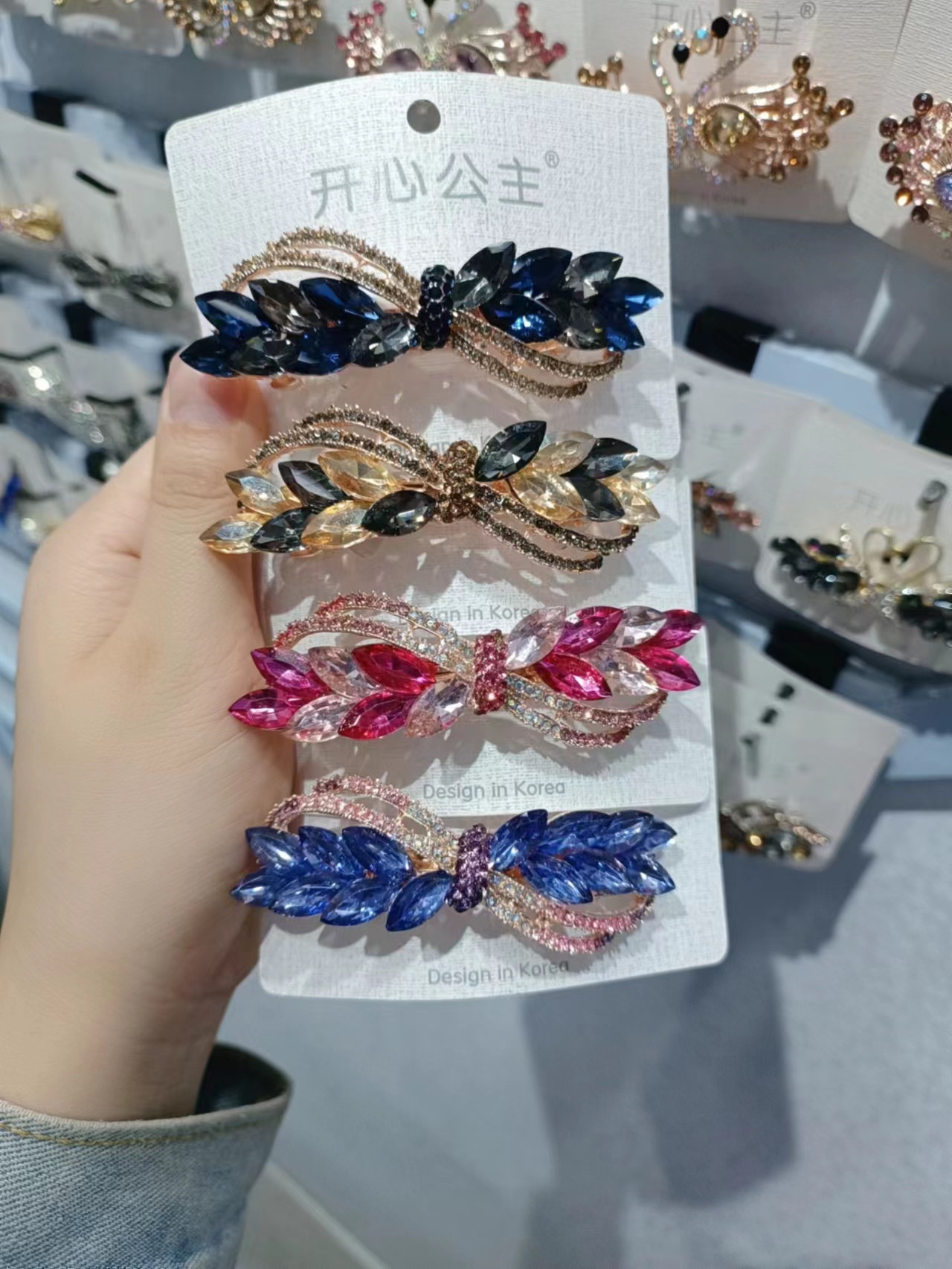 韩国头饰高级感水钻发夹后脑勺气质顶夹洋气妈妈发卡韩版发饰详情1