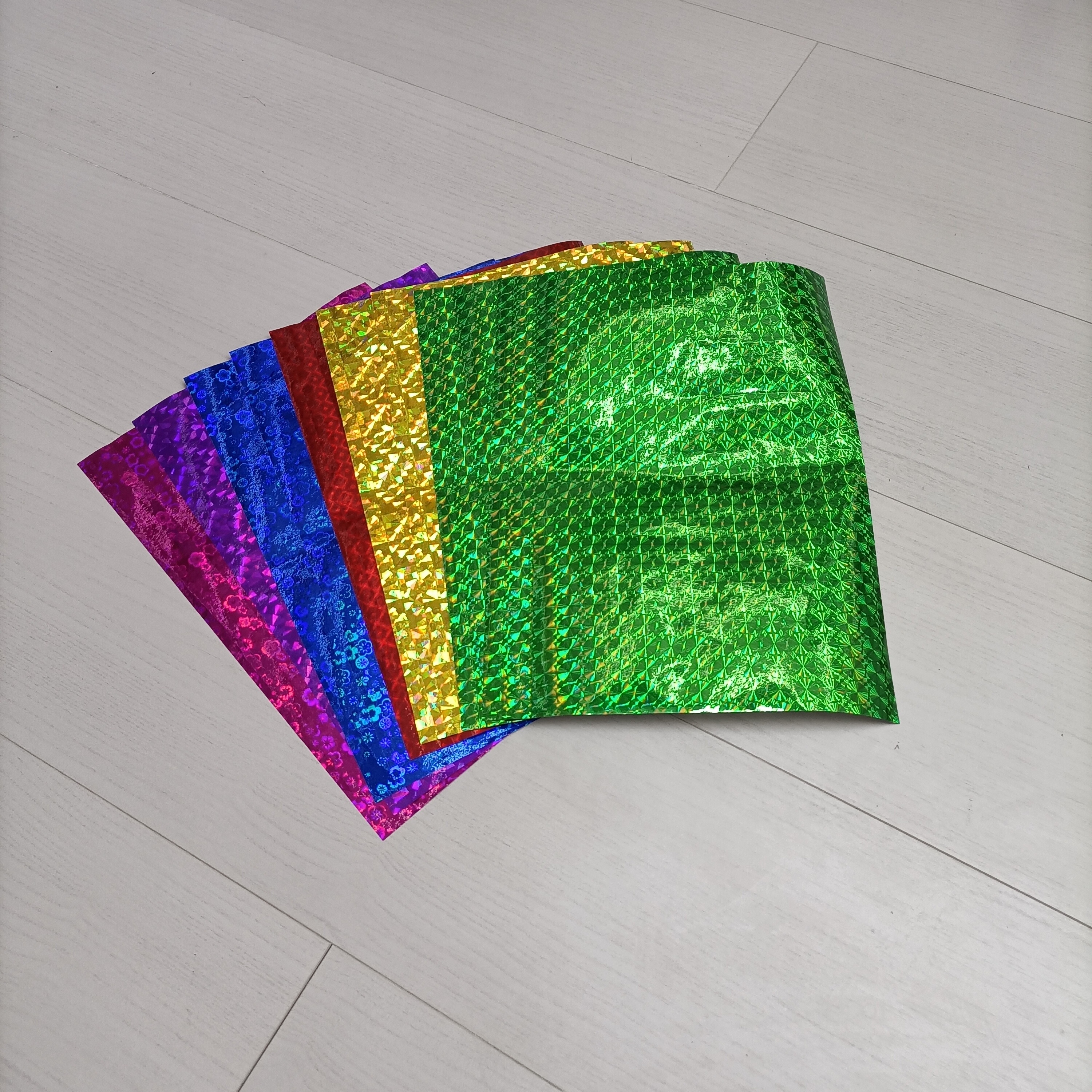 A4镭射不干胶贴纸装饰手工Diy图案混装金银纸闪光纸贴纸