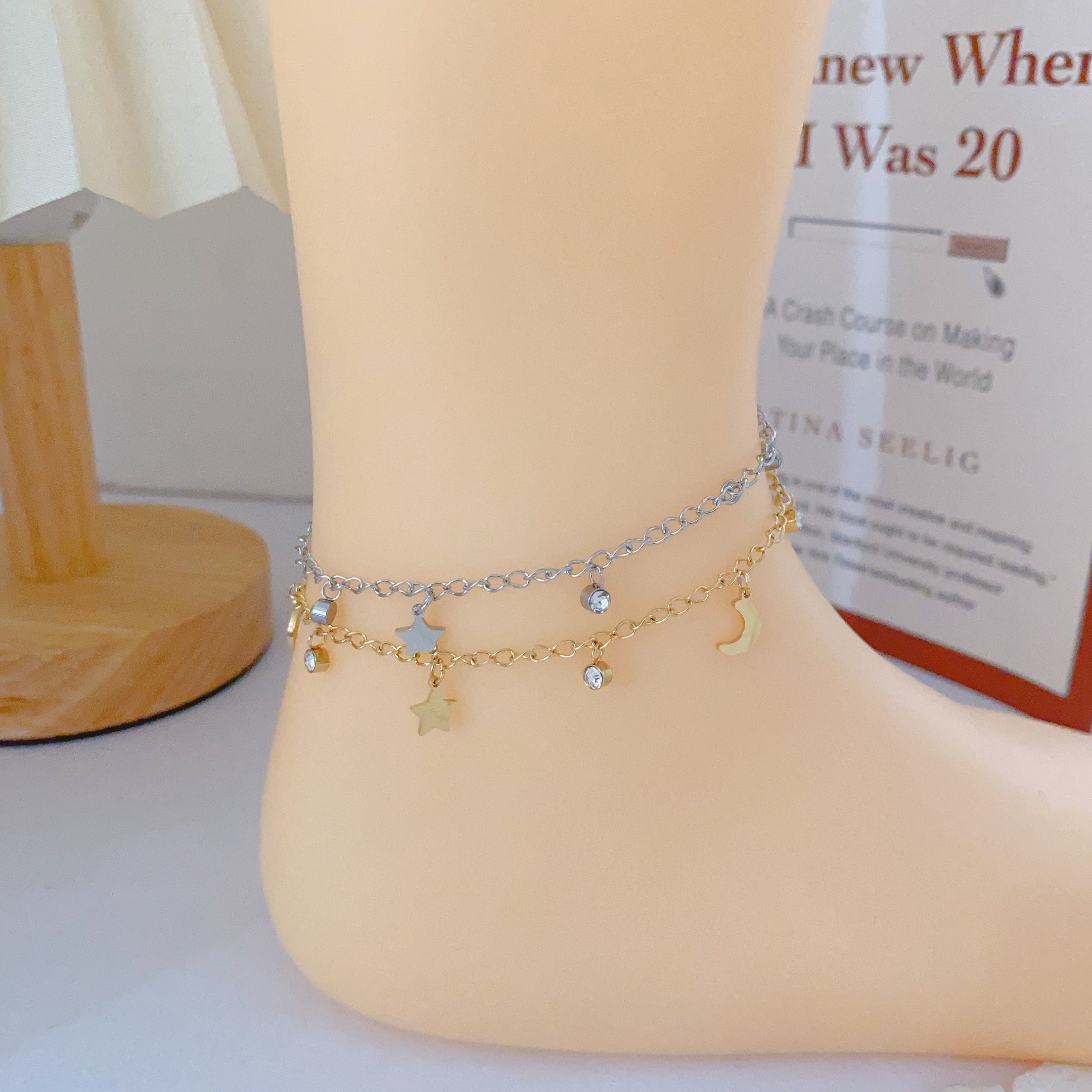 钛钢不掉色时尚百搭冷淡风脚链韩国精致气质网红ins女2023新款欧美嘻哈潮人