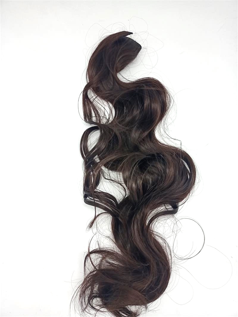 Nueva línea de pesca cortina de pelo largo cabello rizado sin marcas extensiones de cabello piezas de peluca europa y Estados Unidos comercio exterior moda peluca mujeres fabricantes stock