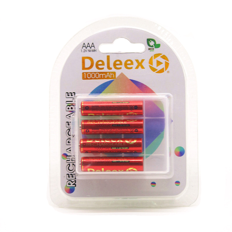 Deleex镍氢电池Ni-Mh电池AAA电池红色包装7号电池可充电循环使用环保遥控器电池玩具电池高效电池环保电池