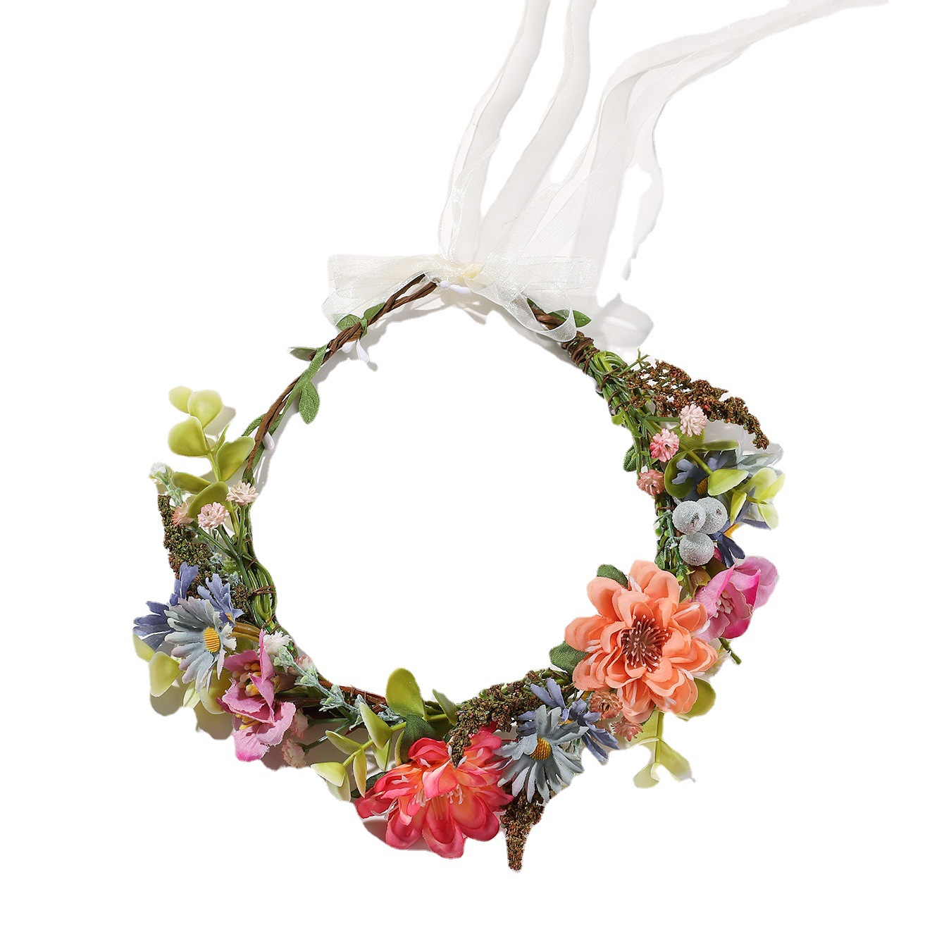 拍照花环/旅游景点花环/仿真花头饰产品图