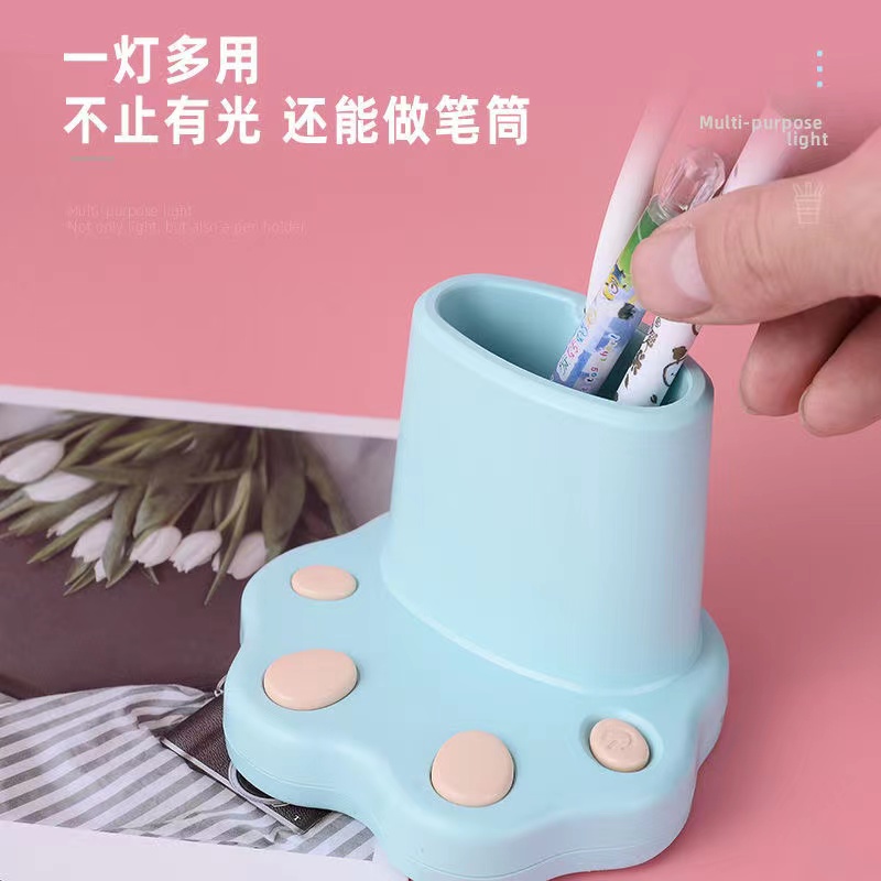 卡通猫爪笔筒台灯细节图