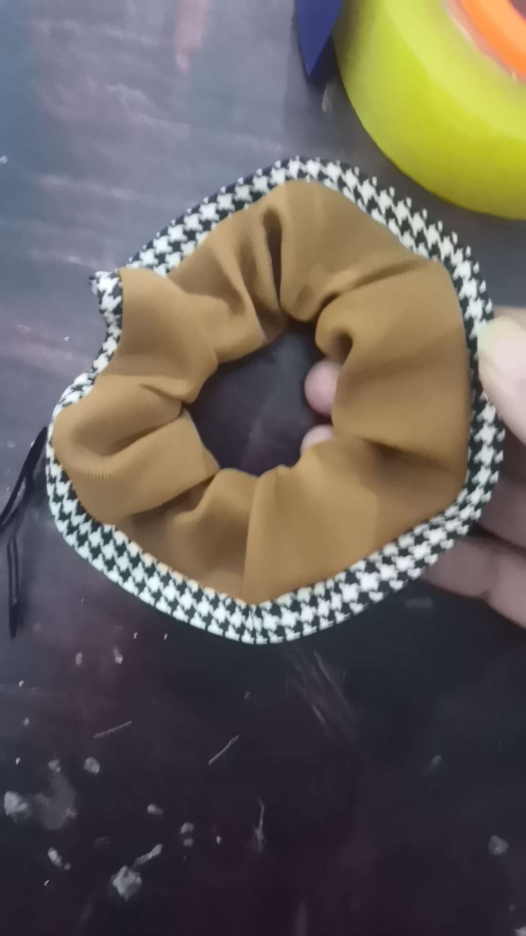 流行头饰发圈布艺千鸟格