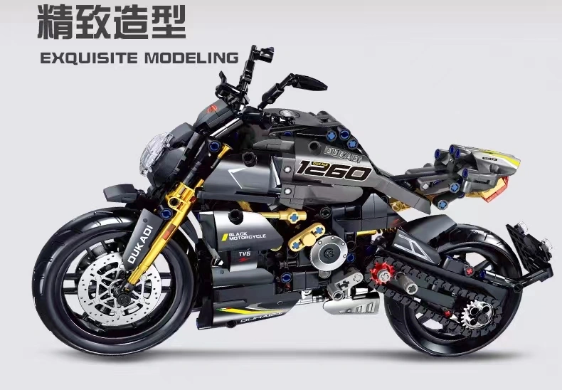 Zhengbo Ducati motorcycle building block assembly, educational toys, domestic models for children and adults, trendy decorative items, gifts detail image 9