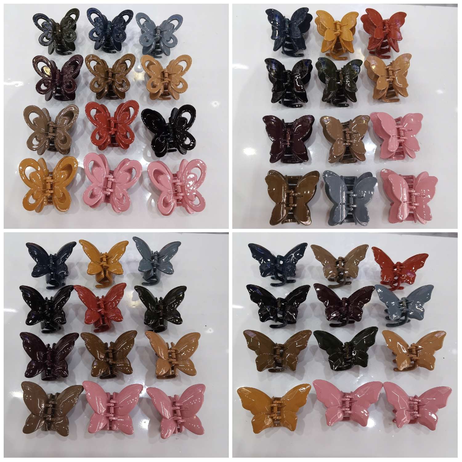 This is a popular and trendy Korean version of the fashion classic. It features 11-color butterfly hairpins with single-layer and double-layer hollowed-out flat butterflies Item Picture