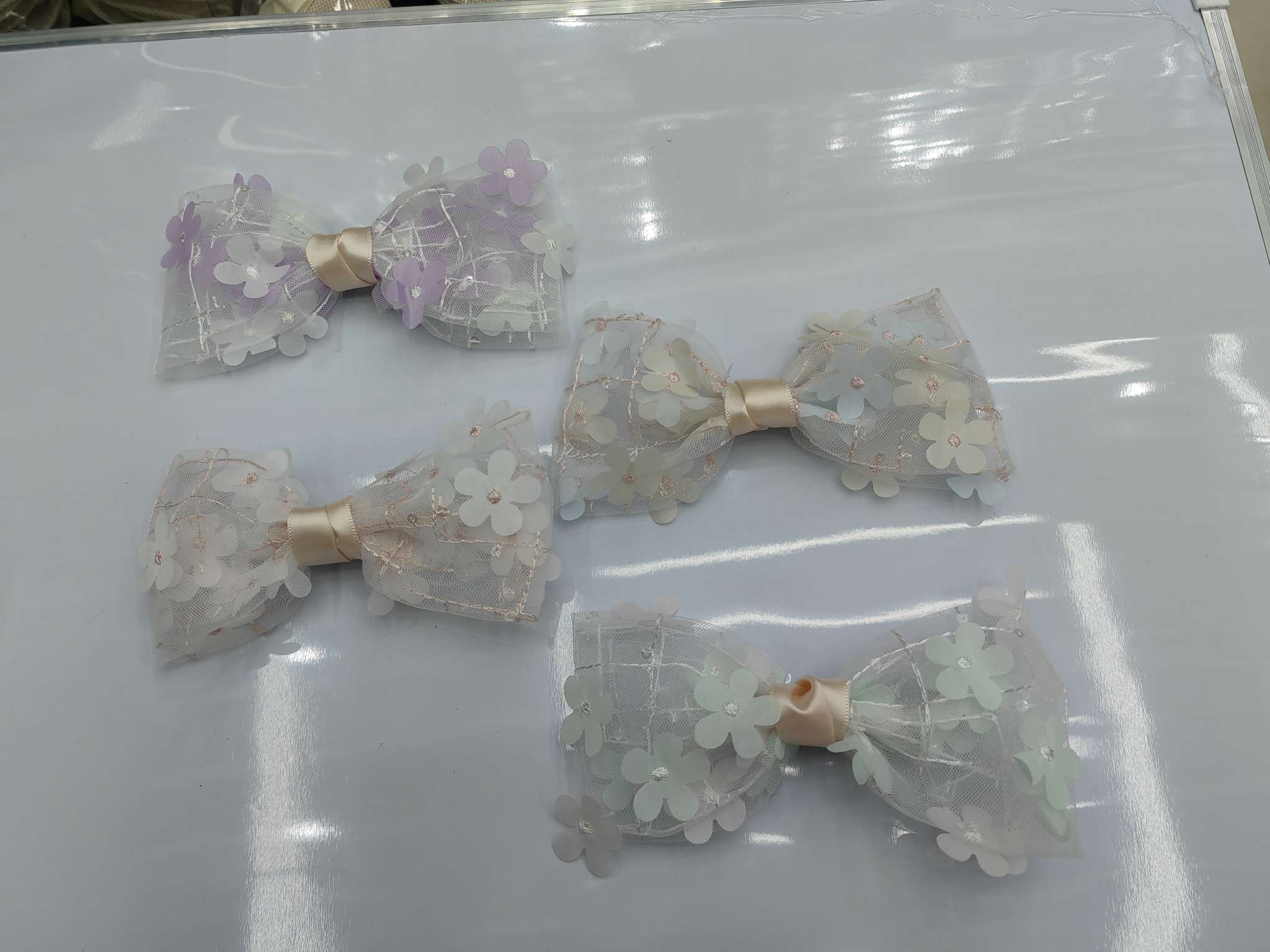 韩版花朵布艺领结压夹