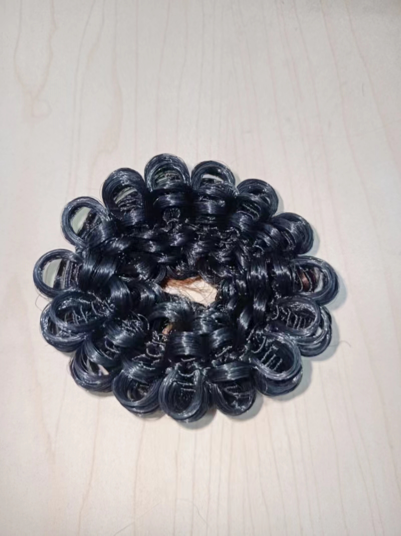 The new Korean version of the fake hair band, high-elasticity and elegant hair tie headwear, fluffy bun hairstyle, hair tie and knitted Specification image