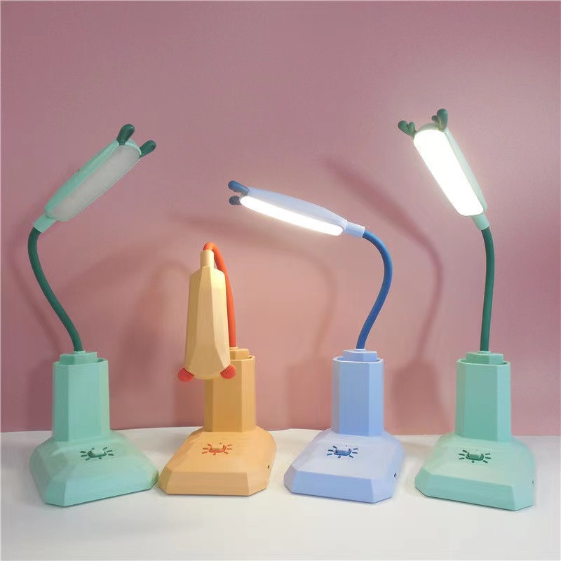 Mini children's study desk lamp, student writing and reading desk, portable charging dormitory bedside lamp