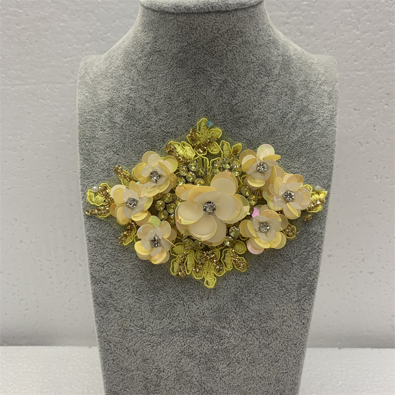 DIY wedding dress, formal wear, accessories and accessories with three-dimensional diamond-shaped flowers Specification image
