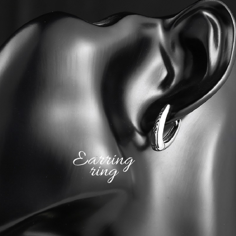 复古耳环/简约个性耳扣/冷淡风耳饰白底实物图