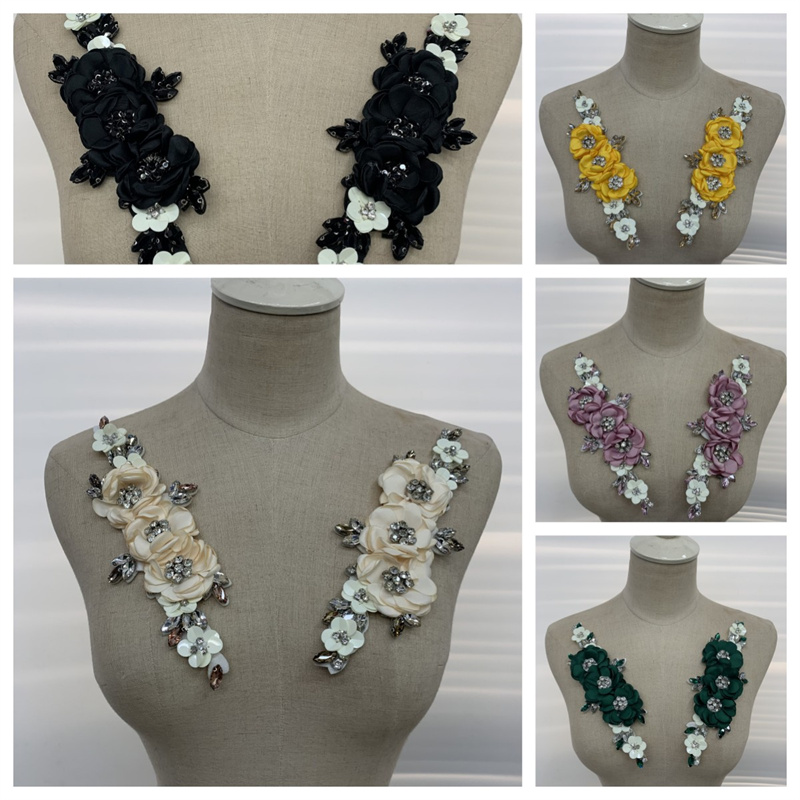 立体花朵 镶钻亮片花边 服装服饰辅料配件图