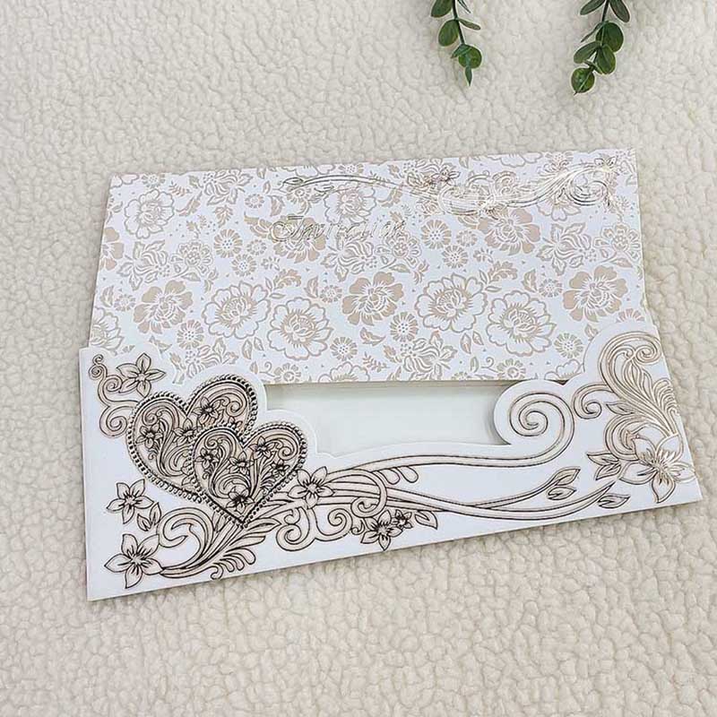 Double heart-shaped lines, gilded flower prints, exquisite greeting cards, wedding invitations, banquet invitations, birthday thank-you invitations, factory direct sales and wholesale Application Scenario