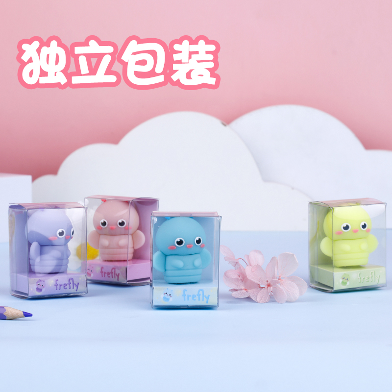 weibo Weibo Firefly Silicone Pencil sharpener, Cute Student Stationery Pencil sharpener, Manual PVC Pencil sharpener wholesale