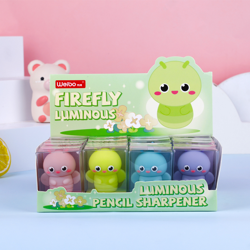 weibo Weibo Firefly Silicone Pencil sharpener, Cute Student Stationery Pencil sharpener, Manual PVC Pencil sharpener wholesale Item Picture
