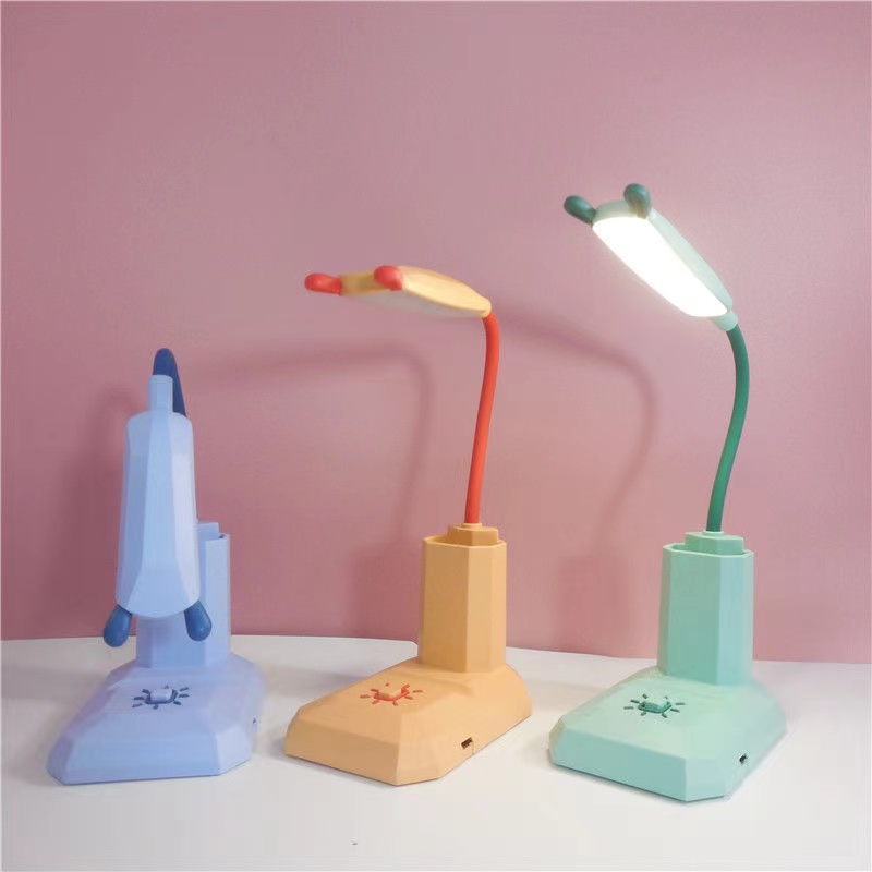 Mini children's study desk lamp, student writing and reading desk, portable charging dormitory bedside lamp Item Picture