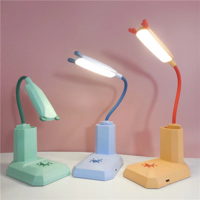 Mini children's study desk lamp, student writing and reading desk, portable charging dormitory bedside lamp details Picture