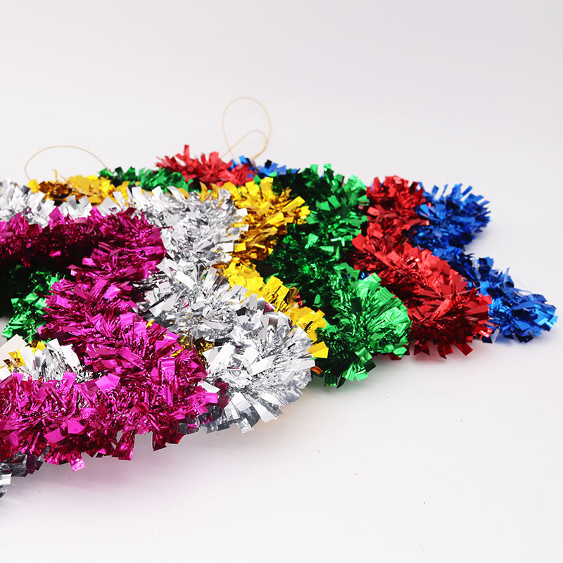 亮光细丝五角星圣诞节树上毛条五角星星挂件商场店铺天花板悬挂吊饰场景布置装扮