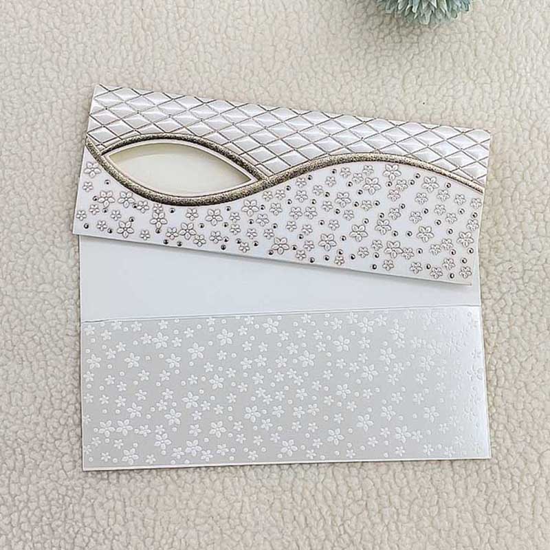 Customized wholesale of high-end European-style new products with elegant gilded edges and pearlescent flowers, wedding invitations, banquet invitations, birthday cards and business invitations for foreign trade Specification image