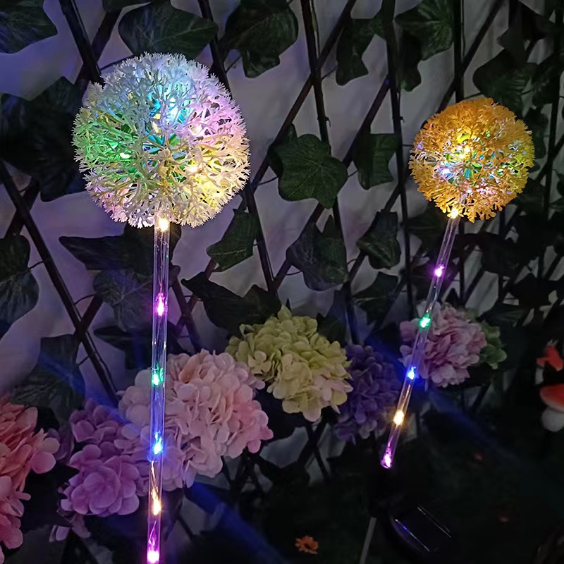 户外庭院地插灯led太阳能葱球花灯阳台装饰氛围小品灯仿真花灯