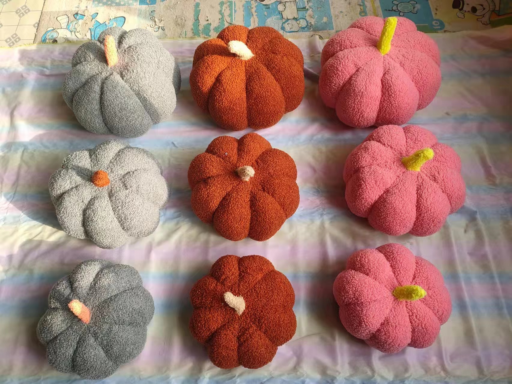 Cute little pumpkin, super soft throw pillow, orange plush toy cushion sofa, living room bay window, light luxury bedside, adorable