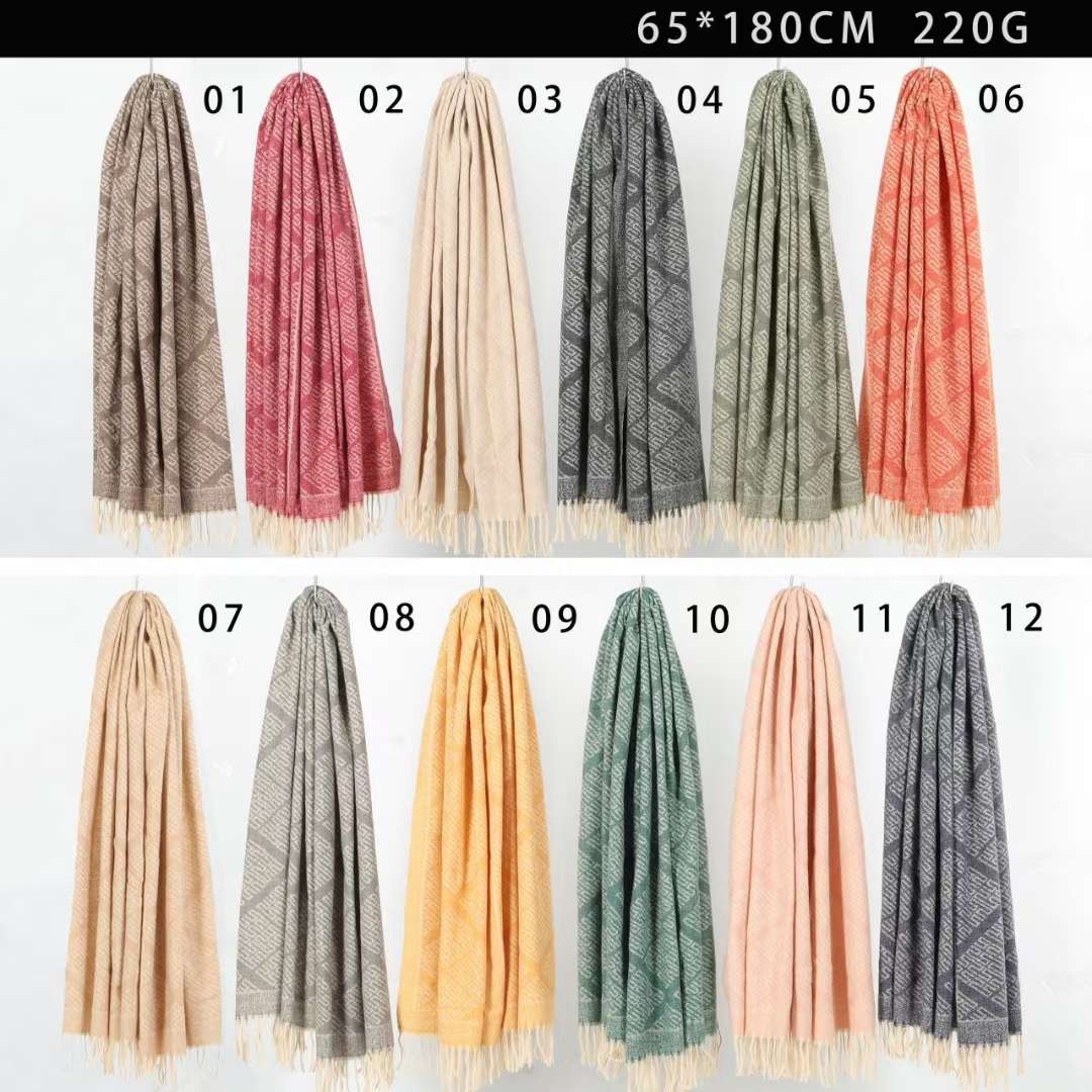 Wholesale of 2023's best-selling knitted jacquard scarves, women's shawls and cross-border scarves for foreign trade detail image 2